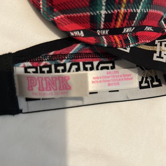 Victoria Secret Pink bra buffalo plaid - Picture 2 of 5